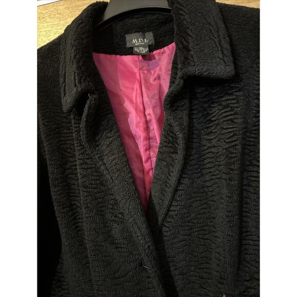 M.D.L. New York Women's Black Textured Single Breasted 1 Button Blazer Women 14 - Picture 9 of 9
